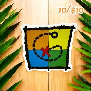 10 / $10 - Geocaching Map Sticker – “X Marks the Spot” Design